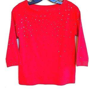 Festive red sweater with sequins